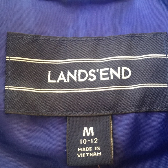 Lands End Blue Medium Silver Premium Down 600 Fill Power Zip up Vest jac… - Picture 2 of 8